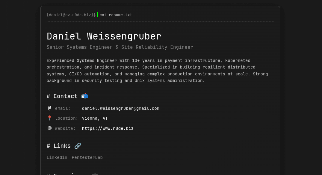 Terminal CV Website - Modern Resume Platform