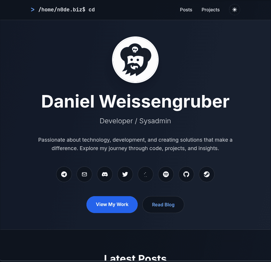 n0de.biz Website (v3) - Modern Portfolio
